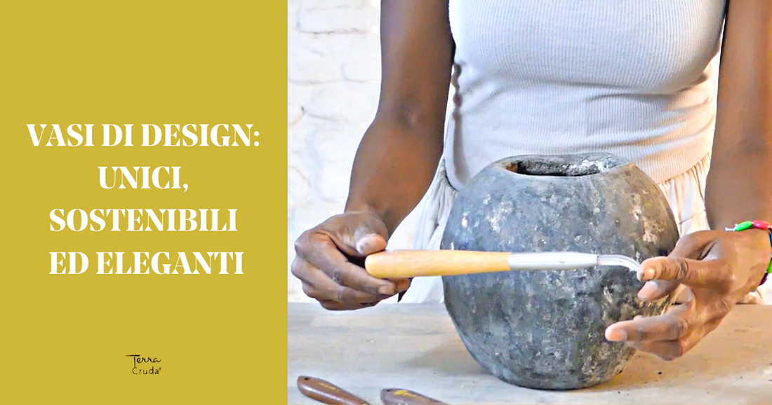 Vasi di design sostenibili - Vaso sferico - Terra Cruda